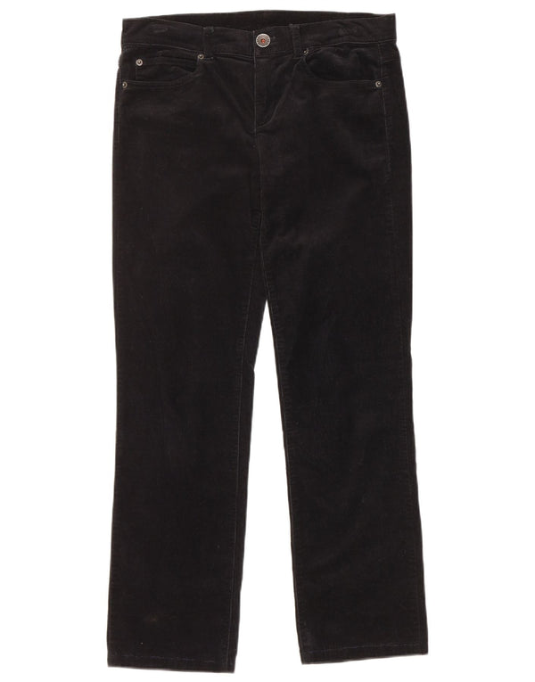 Calça feminina reta de veludo Benetton IT 42 médio W30 L28 preta
