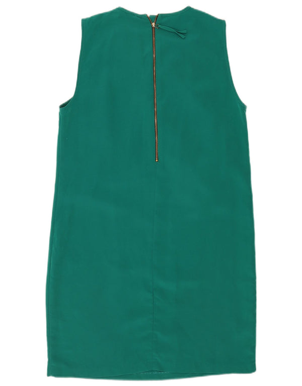 Vestido feminino sem mangas Zara UK 12 verde médio