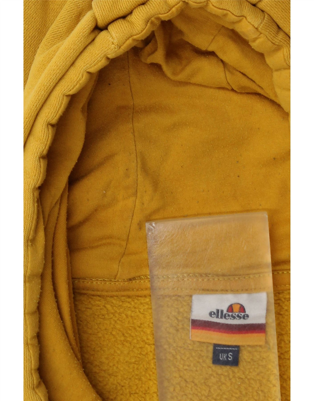 Suéter Ellesse masculino com capuz gráfico pequeno amarelo algodão