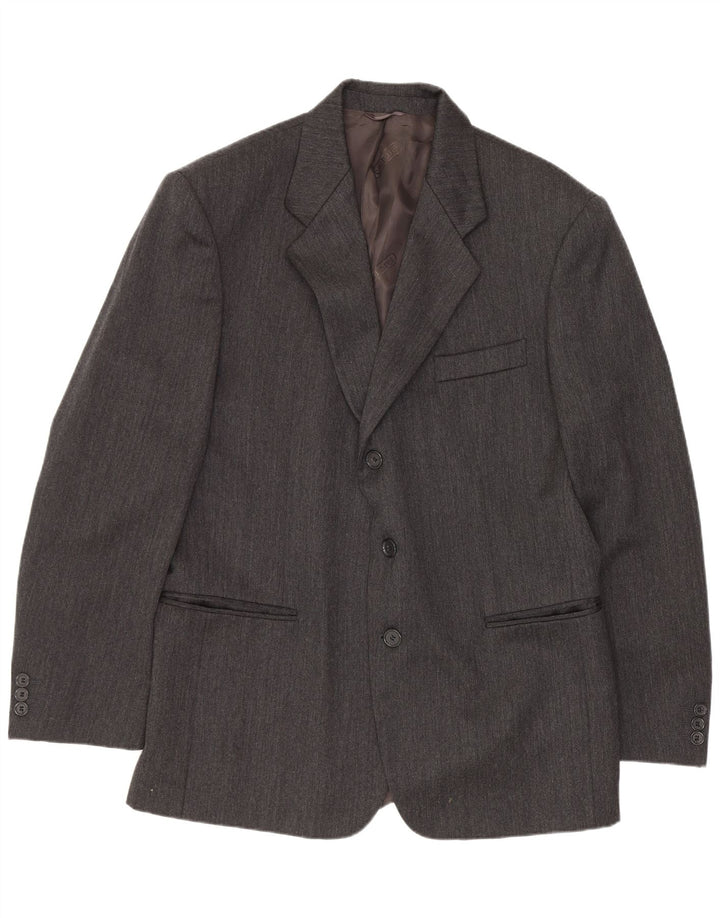 Jaqueta Blazer Cacharel Masculina com 3 Botões Reino Unido 40 Grande Cinza Clássico