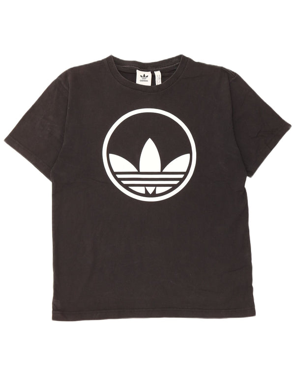 Adidas Mens Graphic T-Shirt Top Médio Algodão Preto