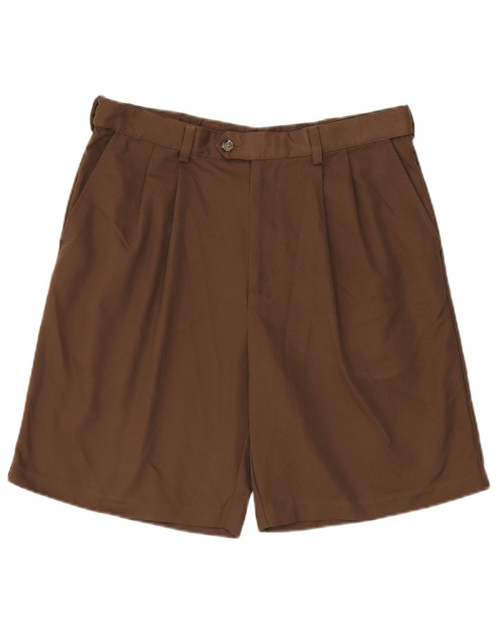 IZOD Masculino Pegged Chino Shorts W34 Grande Poliéster Marrom