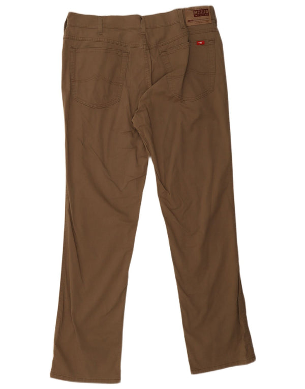 Mustang Mens Tramper Straight Casual Trousers W38 L32 Beige Cotton
