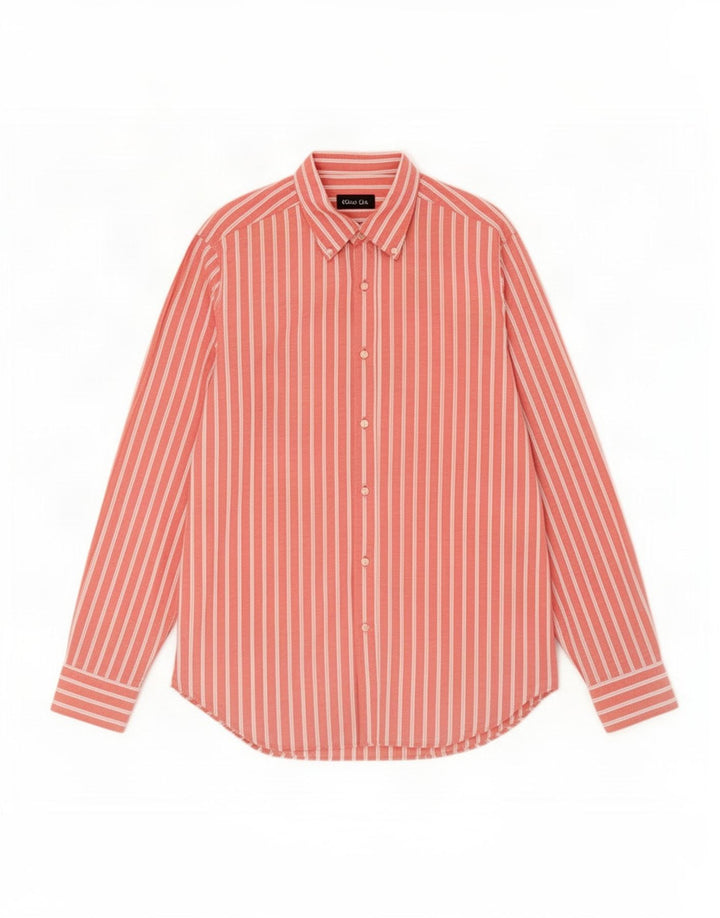 Camisa masculina Massimo Dutti grande listrada vermelha