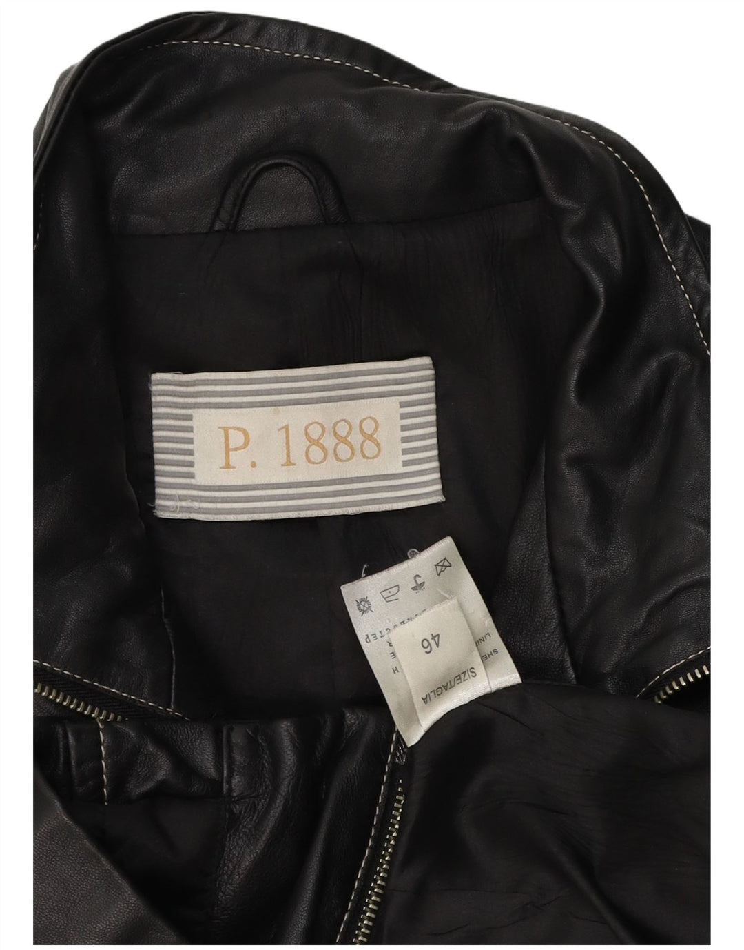 Jaqueta de motociclista de couro feminino vintage IT 46 grande couro preto