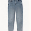 Jeans Marks & Spencer feminino angustiado e afunilado Reino Unido 8 pequeno W27 L29 azul