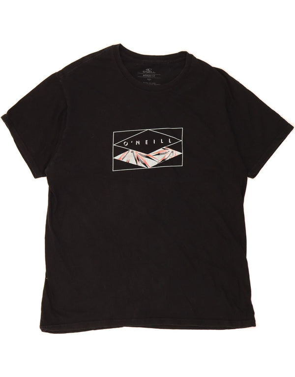 Camiseta masculina O'NEILL com ajuste moderno e estampa gráfica grande de algodão preto