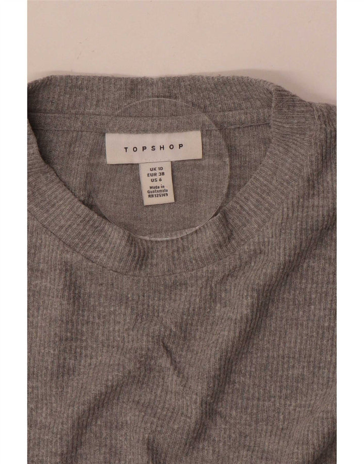 Topshop feminino oversized manga 3/4 Reino Unido 10 pequeno cinza