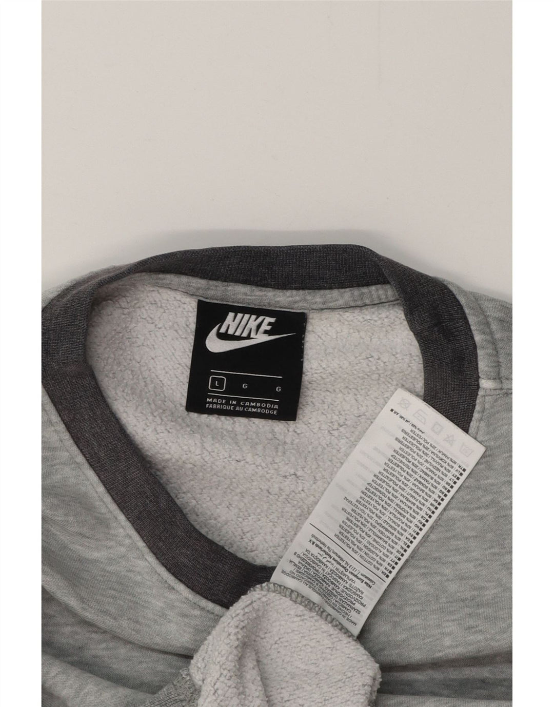 NIKE Mens Moletom Jumper Grande Algodão Cinza