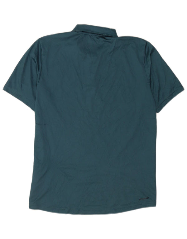 Adidas Mens Camisa Polo Azul Médio Poliéster