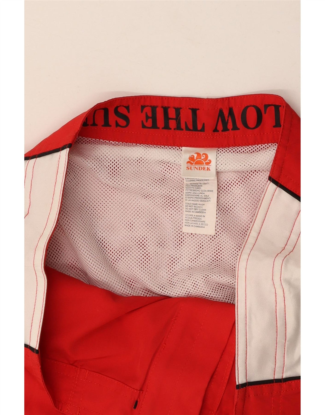 Shorts de natação masculino SUNDEK gráfico grande poliéster colorido vermelho