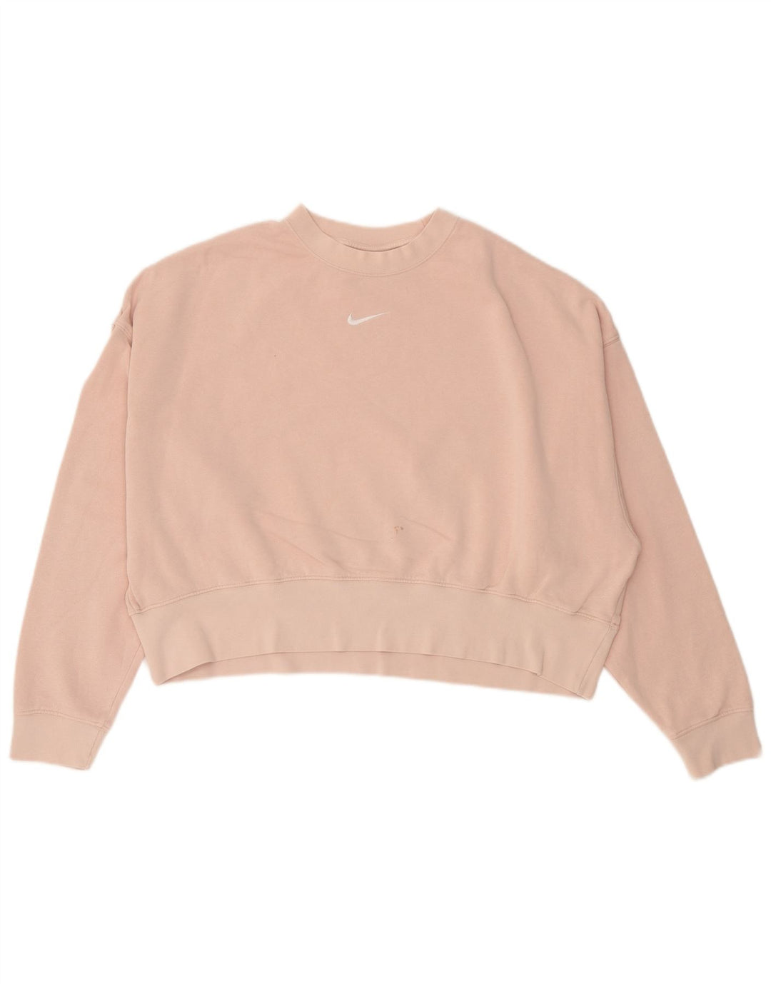 Nike Womens Crop Oversized Moletom Jumper UK 10 Pequeno Algodão Rosa