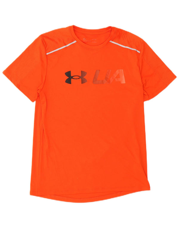 Camiseta masculina Under Armour Heat Gear Graphic Top médio laranja poliéster