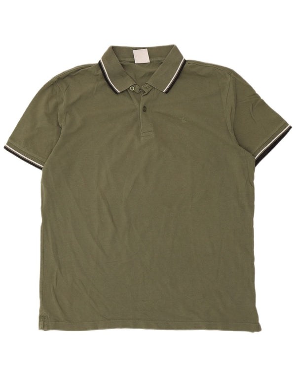 Camisa polo masculina Diadora 2XL algodão listrado cáqui