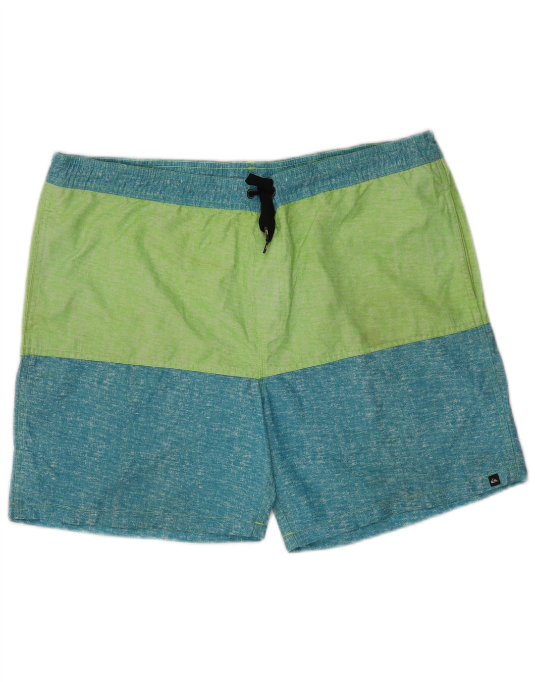 Shorts de natação masculino Quiksilver grande bloco colorido verde