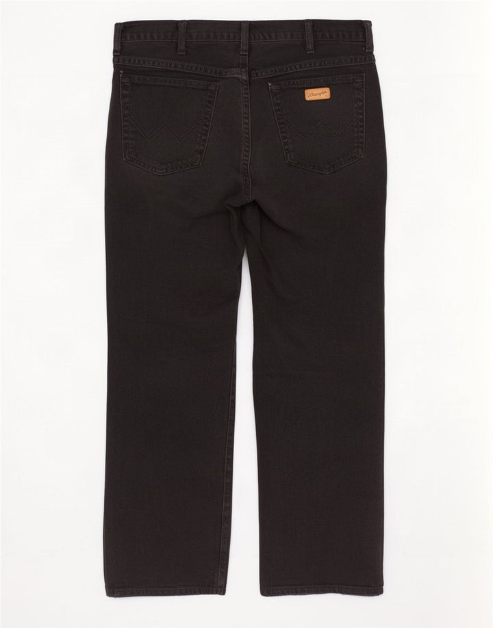 Wrangler Masculino Texas Straight Jeans W35 L30 Algodão Preto