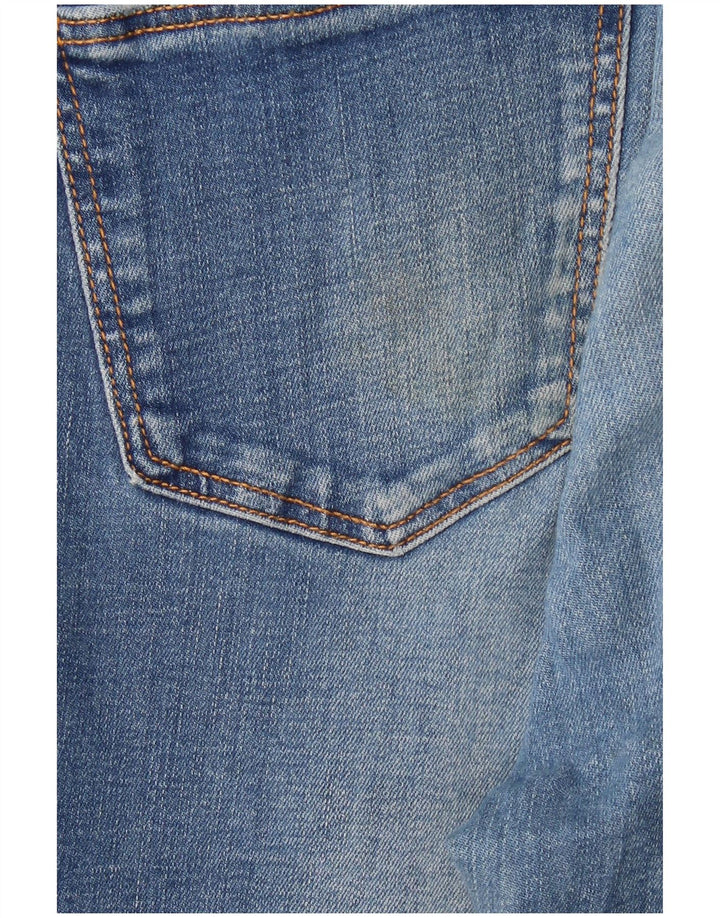 ZARA Jeans femininos desgastados slim UE 38 pequeno W28 L28 azul