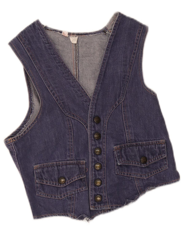 Colete jeans vintage para meninas 8-9 anos azul