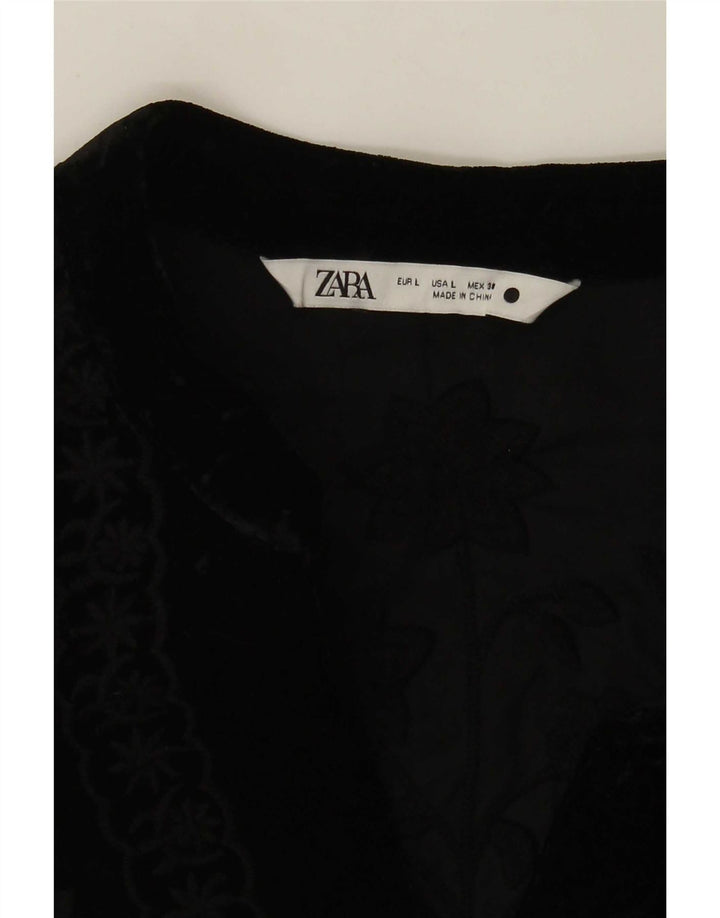 Jaqueta bomber feminina Zara Reino Unido 16 grande preto floral