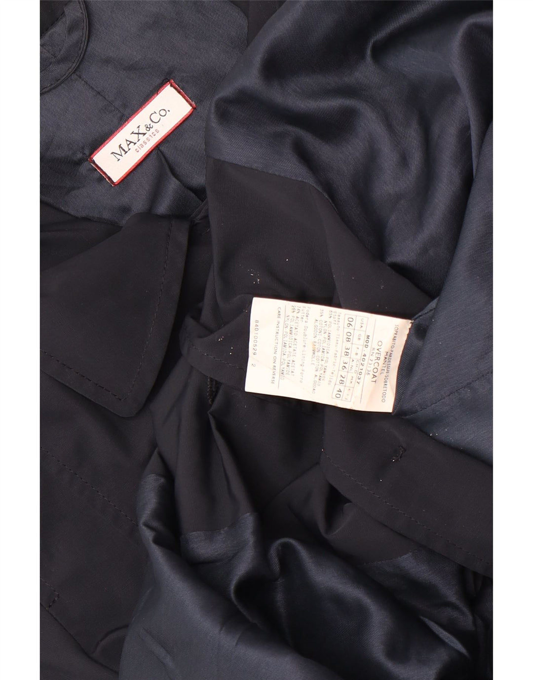 Casaco impermeável feminino Max & Co. UK 8 pequeno azul marinho poliamida
