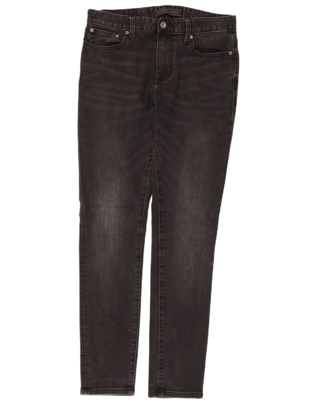 Jeans skinny masculino Superdry W30 L29 algodão preto