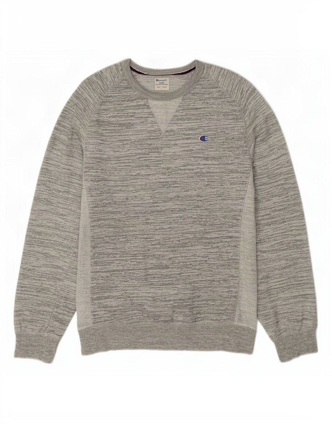 Jumper de moletom masculino Champion grande algodão manchado cinza