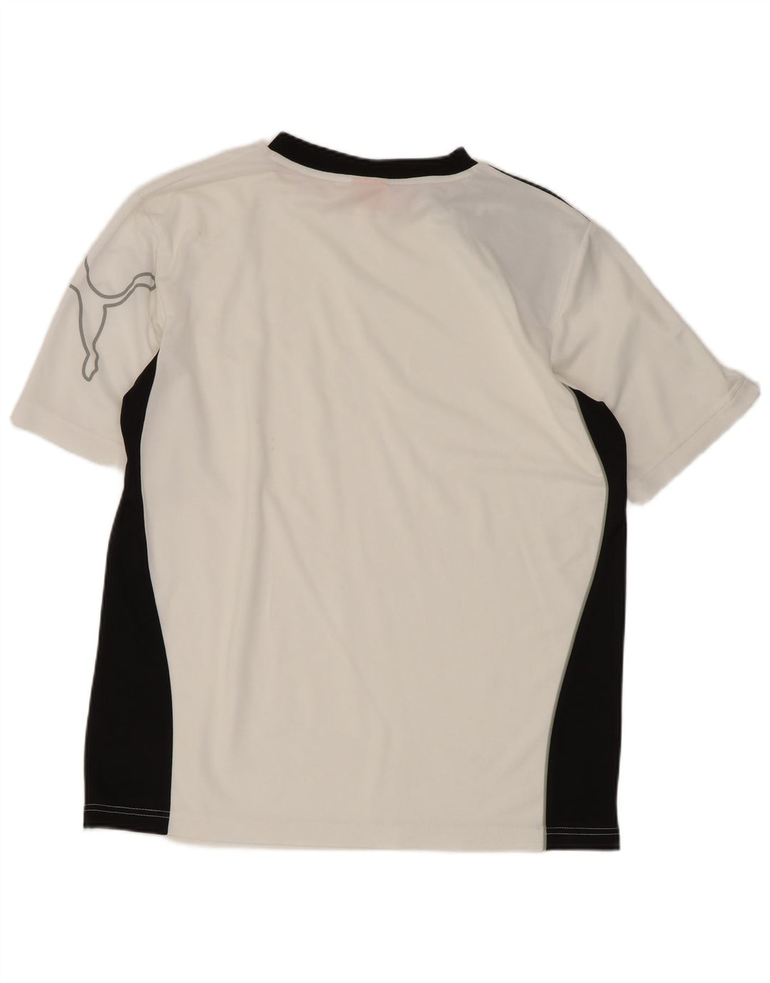 Puma Camiseta masculina gráfica Top pequeno bloco colorido branco