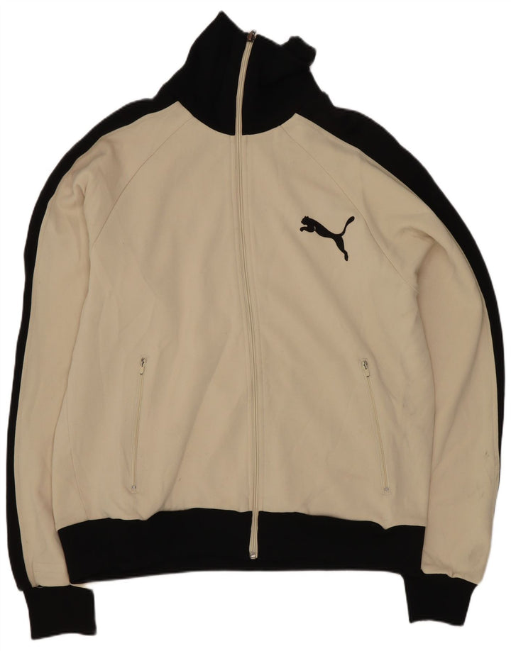 Puma Mens Tracksuit Top Jacket Grande Bege Colourblock Poliéster