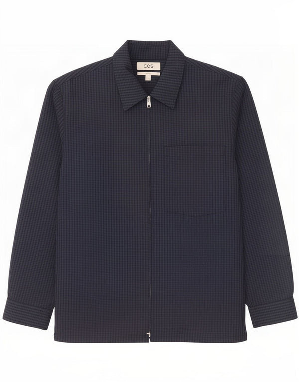 Jaqueta bomber masculina Cos relaxada Reino Unido 38 lã de guingão azul marinho médio