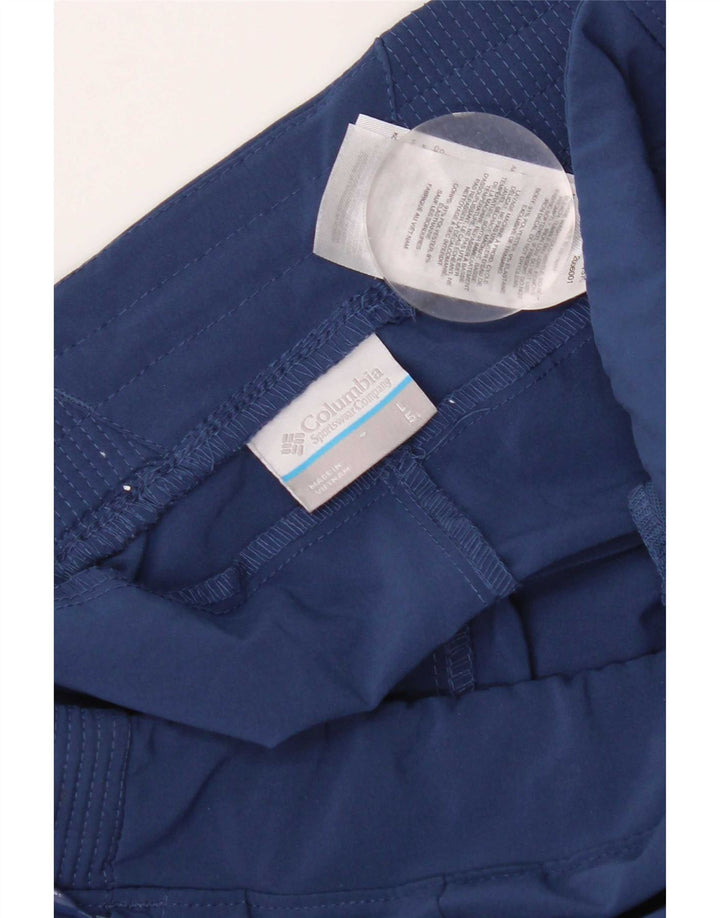 Shorts casuais femininos Columbia grande W32 azul marinho poliéster