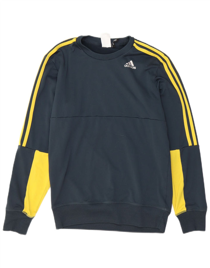 ADIDAS Masculino Climalite Suéter Jumper Pequeno Verde Colorblock Poliéster