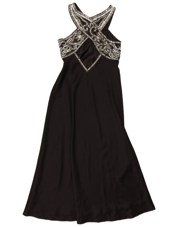 Vestido Halter Vintage Feminino UK 14 Médio Preto
