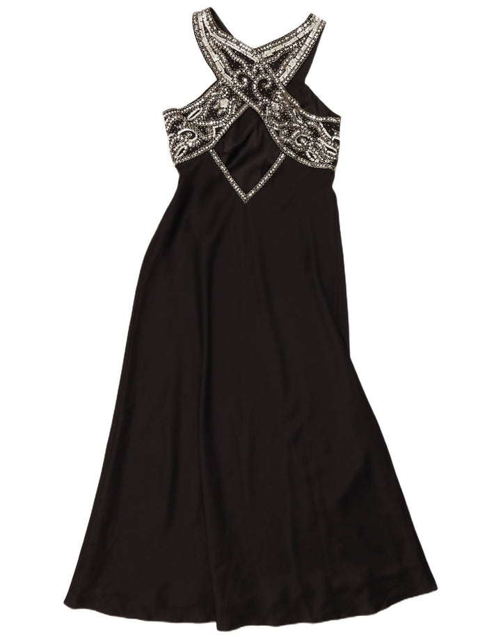 Vestido Halter Vintage Feminino UK 14 Médio Preto