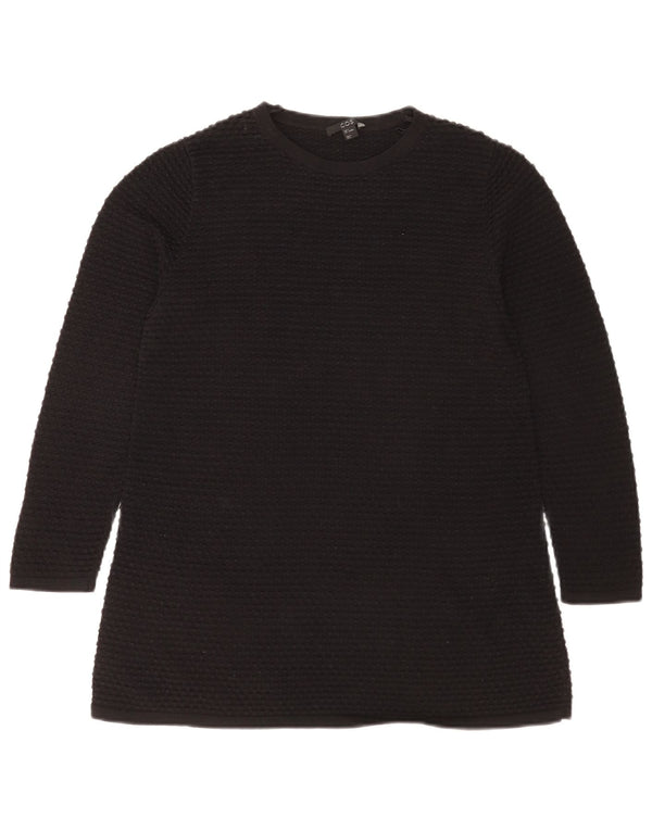 Cos Womens Top Manga Longa UK 10 Pequeno Algodão Preto