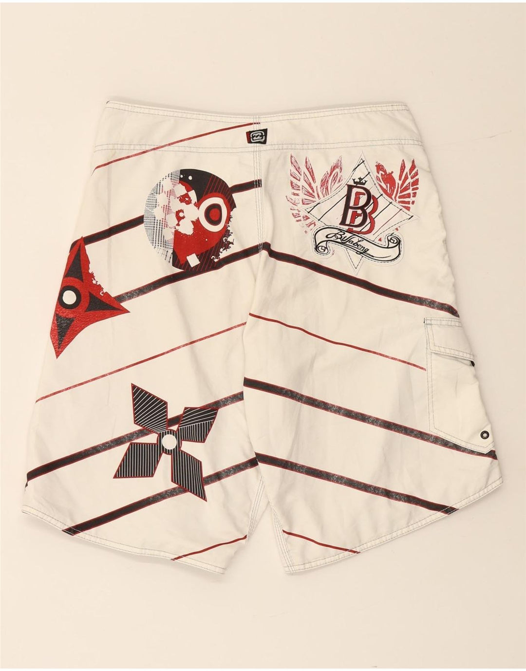 BILLABONG Calção de banho masculino gráfico médio listrado branco