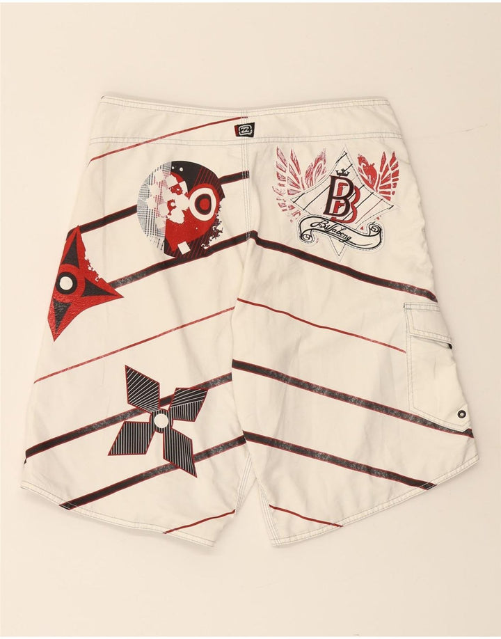 BILLABONG Calção de banho masculino gráfico médio listrado branco