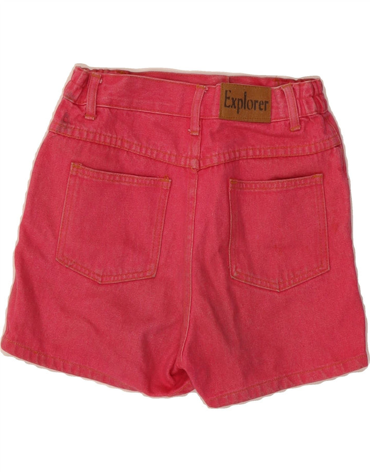 EXPLORER Girls Denim Shorts 11-12 Years W26  Pink Cotton Vintage Explorer and Second-Hand Explorer from Messina Hembry 