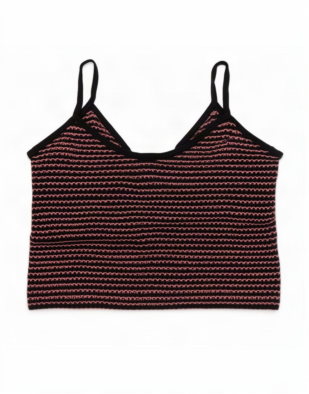Zara Womens Crop Cami Top UK 10 Pequeno Listrado Azul Marinho