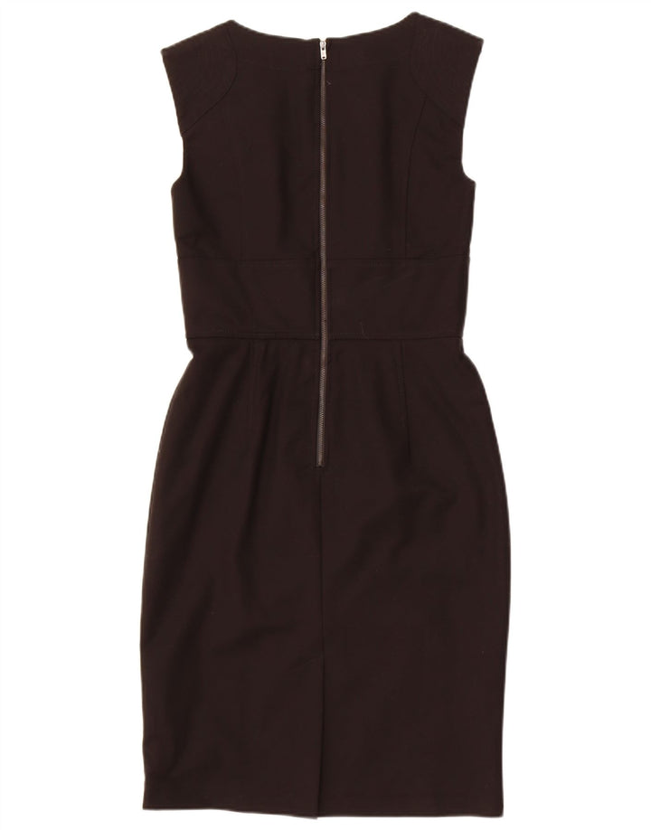 Vestido bainha feminino sem mangas French Connection Reino Unido 12 algodão preto médio