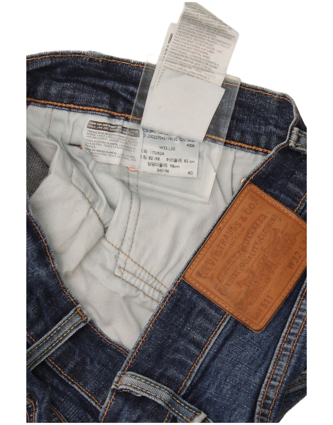 Levi's Masculino 511 Slim Jeans W32 L30 Azul Algodão