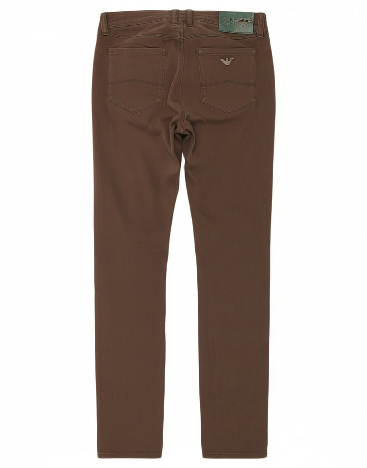 ARMANI JEANS Jeans reto feminino W26 L31 algodão marrom