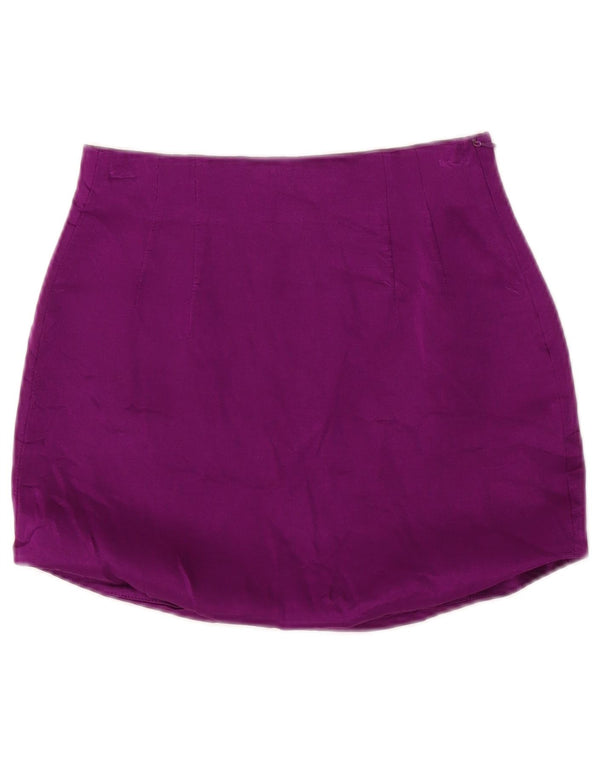 Zara Mini saia feminina de cintura alta pequena W24 roxa