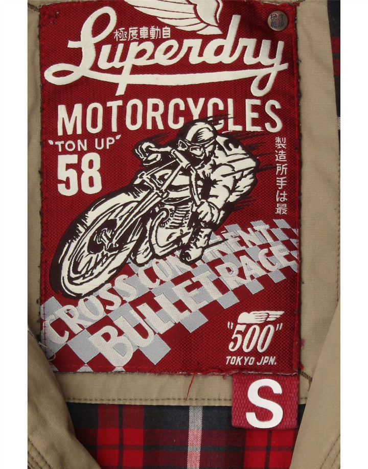 Jaqueta acolchoada feminina Superdry Motorstyle Graphic UK 10 pequena cáqui