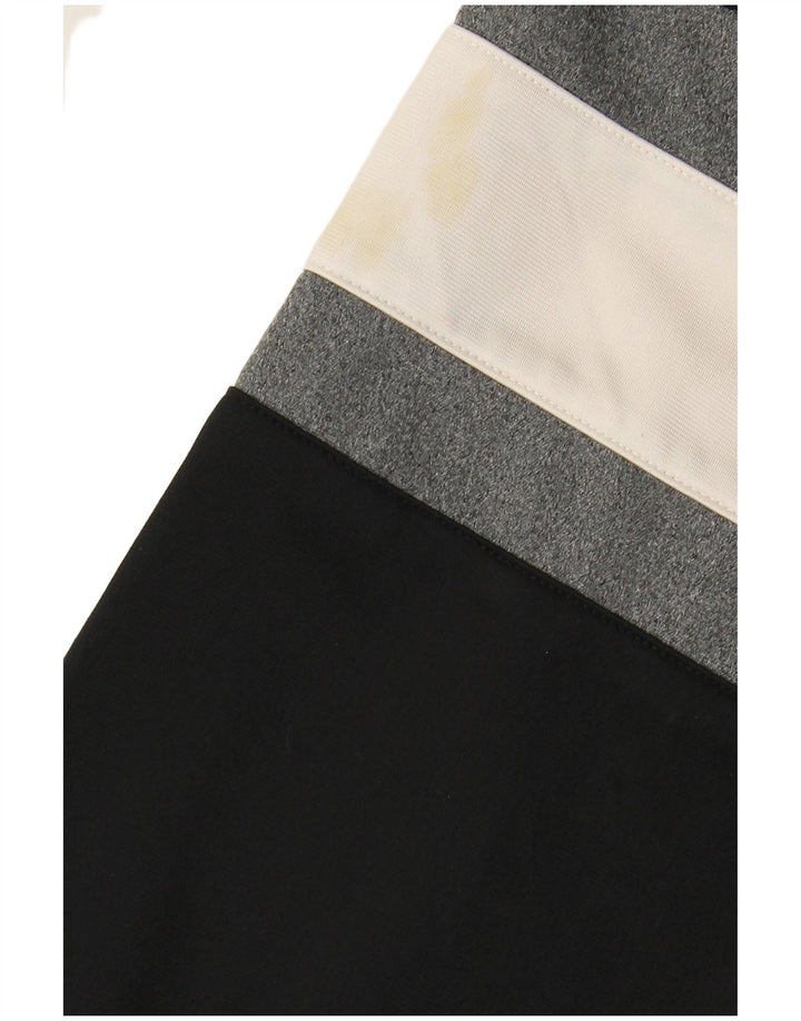 REEBOK masculino solto ajuste gráfico agasalho jaqueta superior pequeno bloco colorido preto