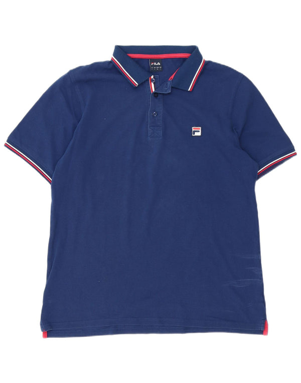 Camisa polo masculina FILA grande algodão azul marinho