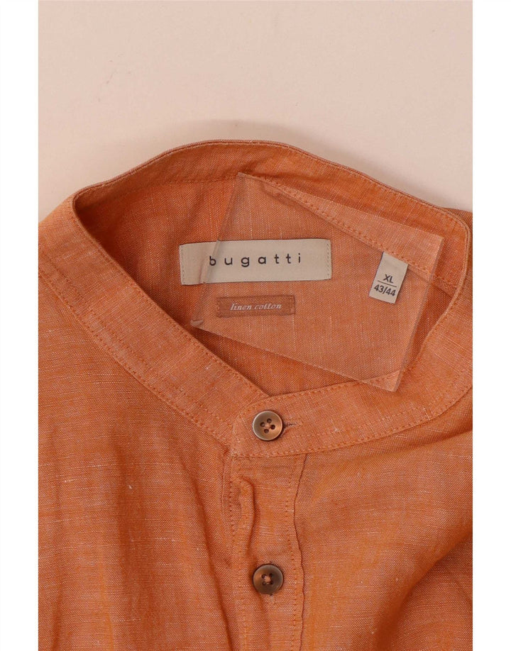 Camisa pulôver masculina Bugatti tamanho 43/44 XL linho laranja