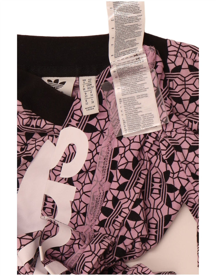 Camiseta Adidas Feminina Oversized Crop Graphic UK 6 XS Roxo Algodão