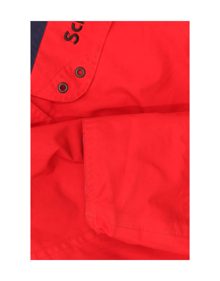 Capa de chuva feminina SCHOFFEL grande tamanho UK 10 pequeno poliéster colorblock vermelho