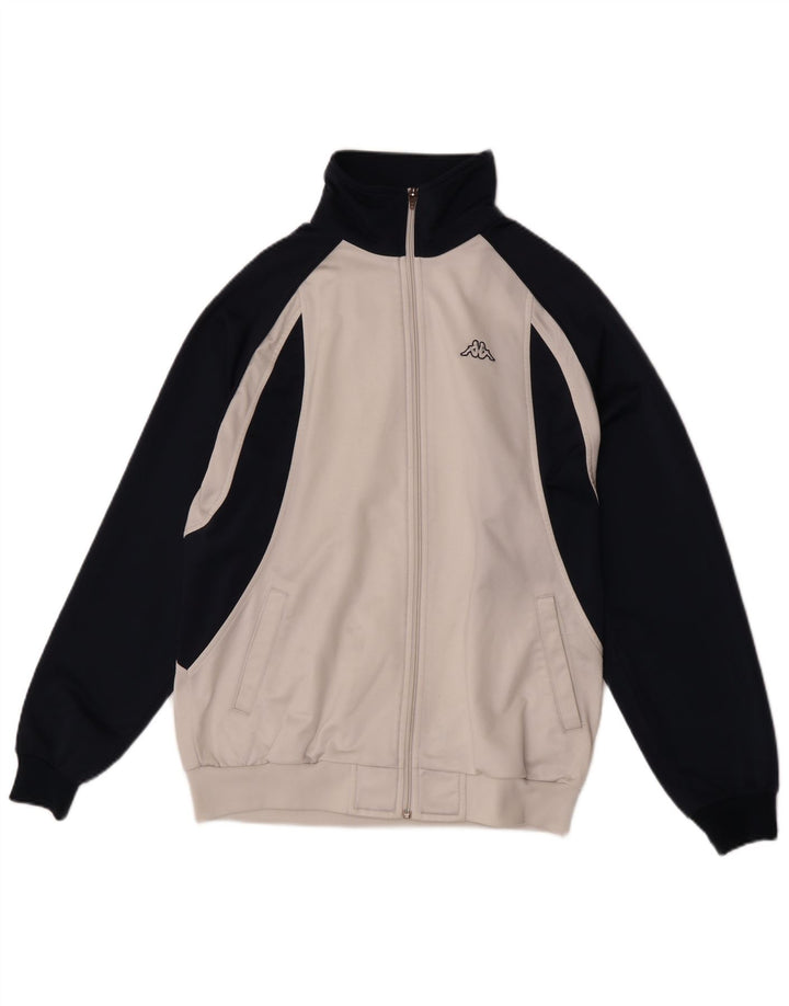 Kappa Mens Treino Top Jaqueta Médio Branco Colourblock Poliéster
