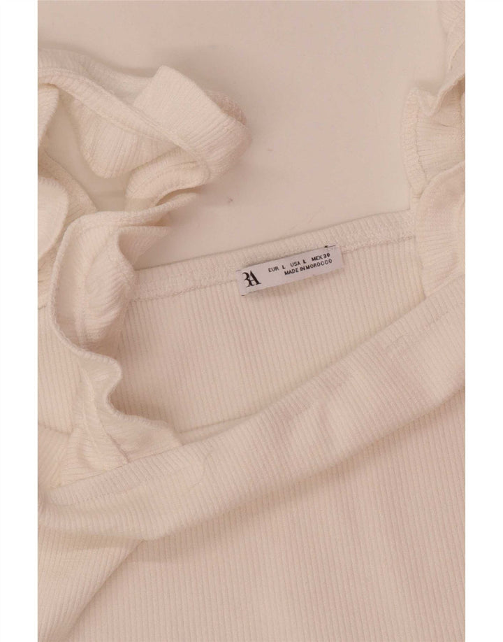 Zara Womens Crop Top UK 14 Grande Branco